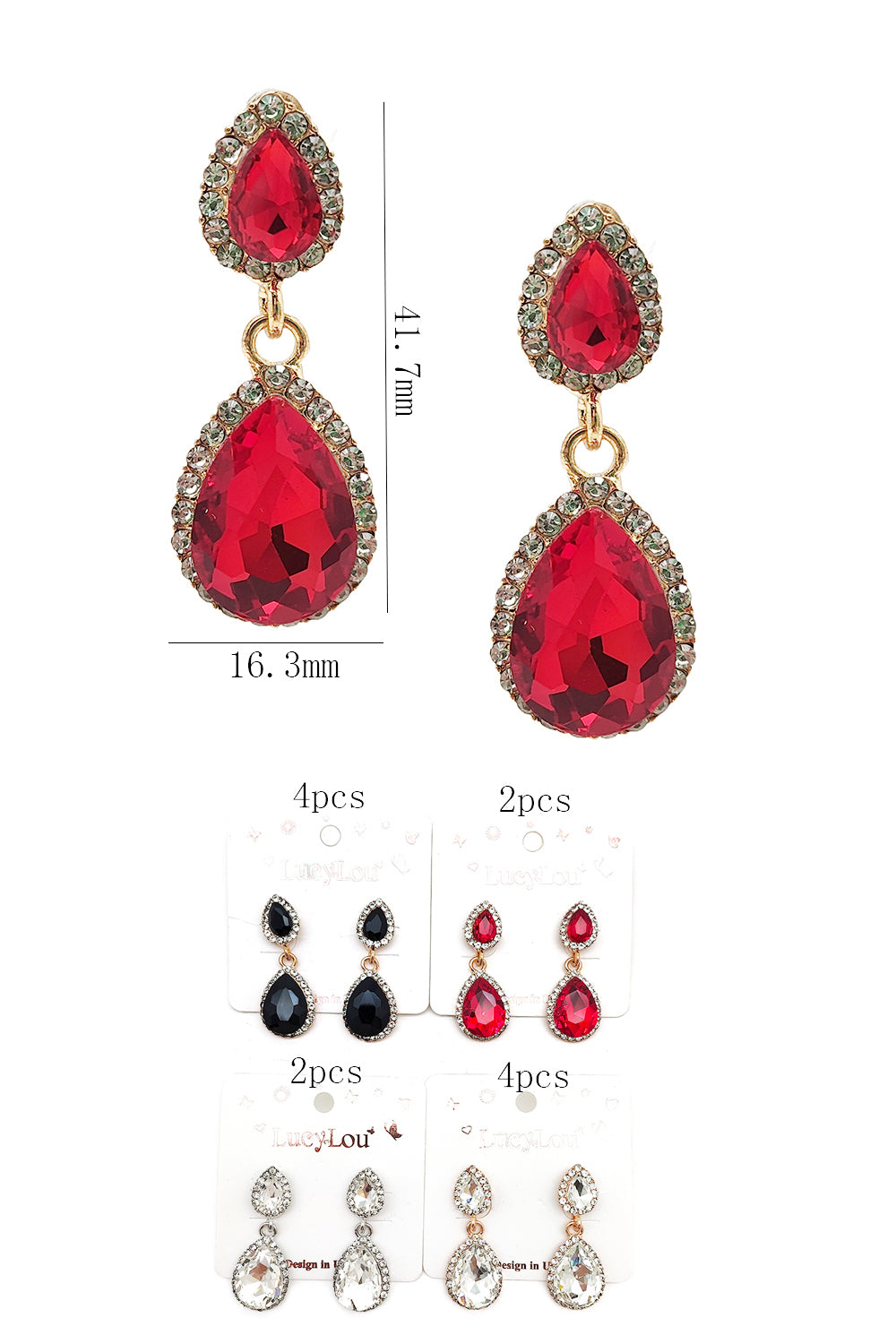 Teardrop Rhinestone Dangle Earrings