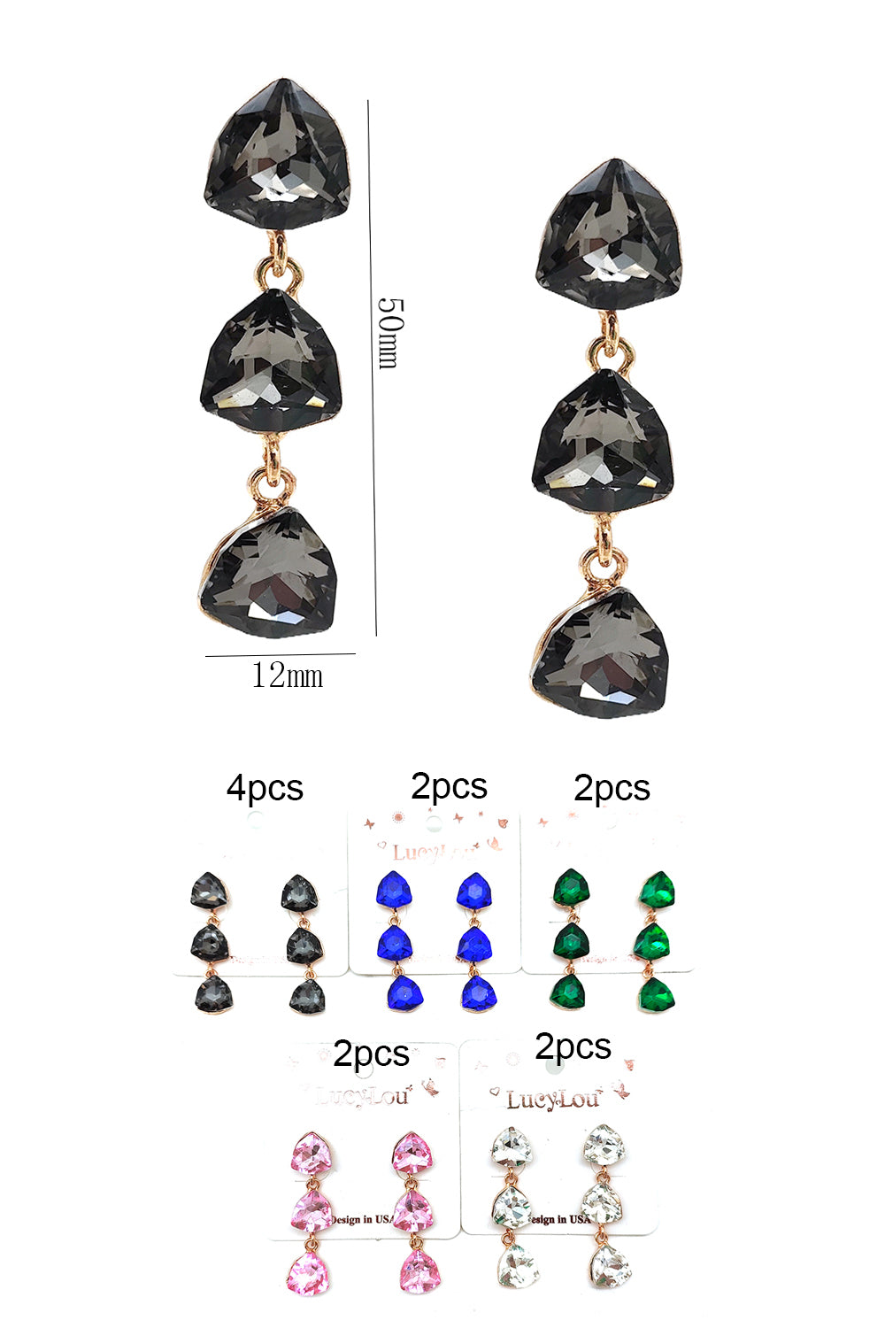 Rhinestone Dangle Statement Earrings