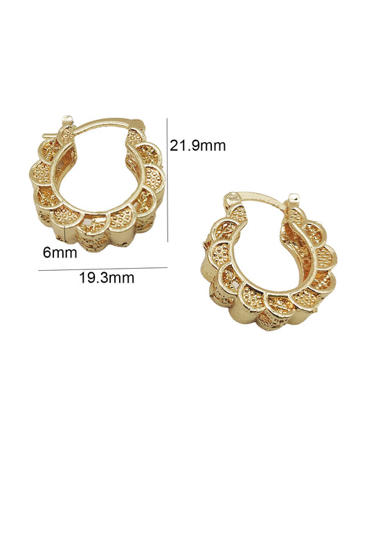 Gold Mini Hoop Textured Earrings