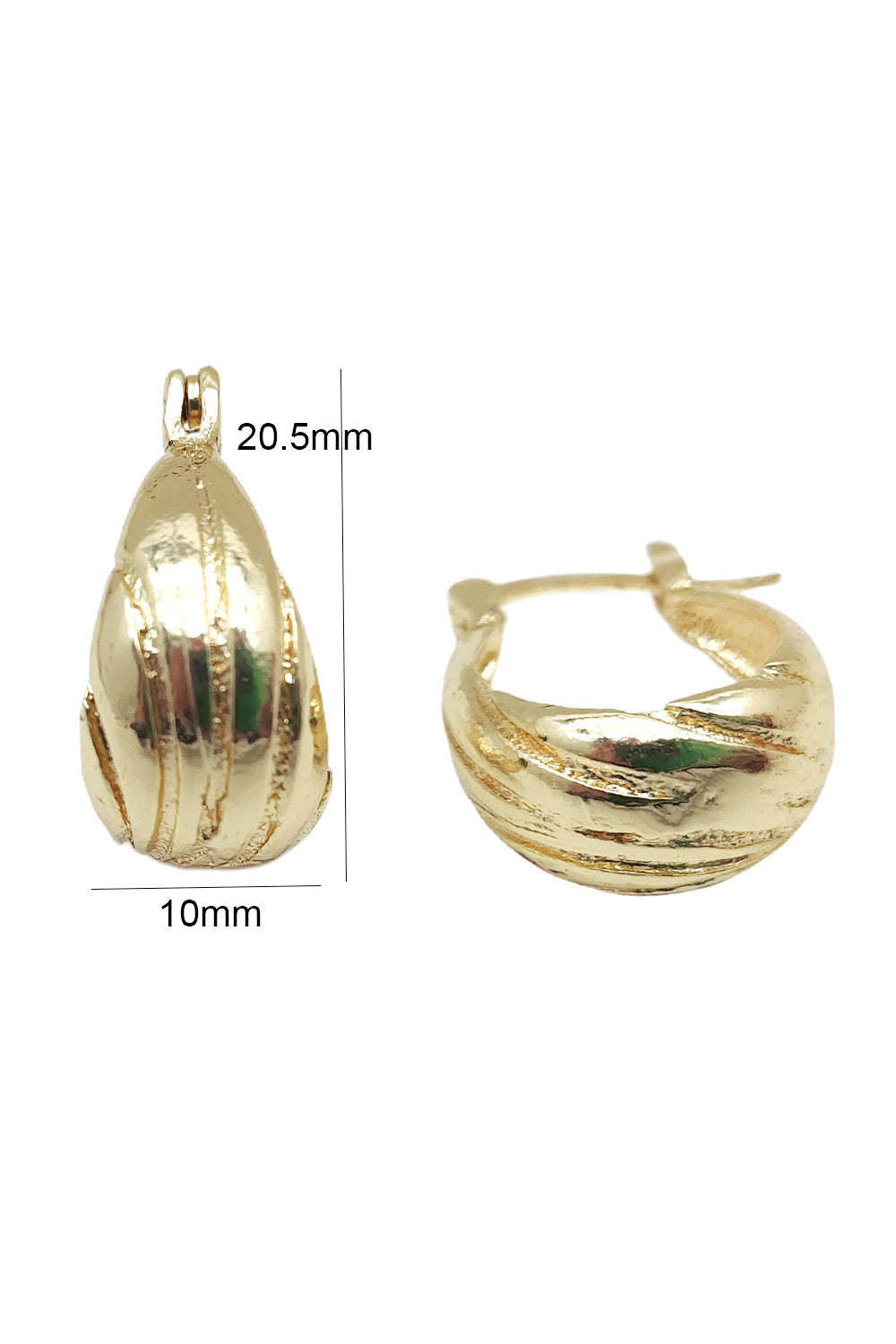 Gold Basket Design Mini Hoop Earrings