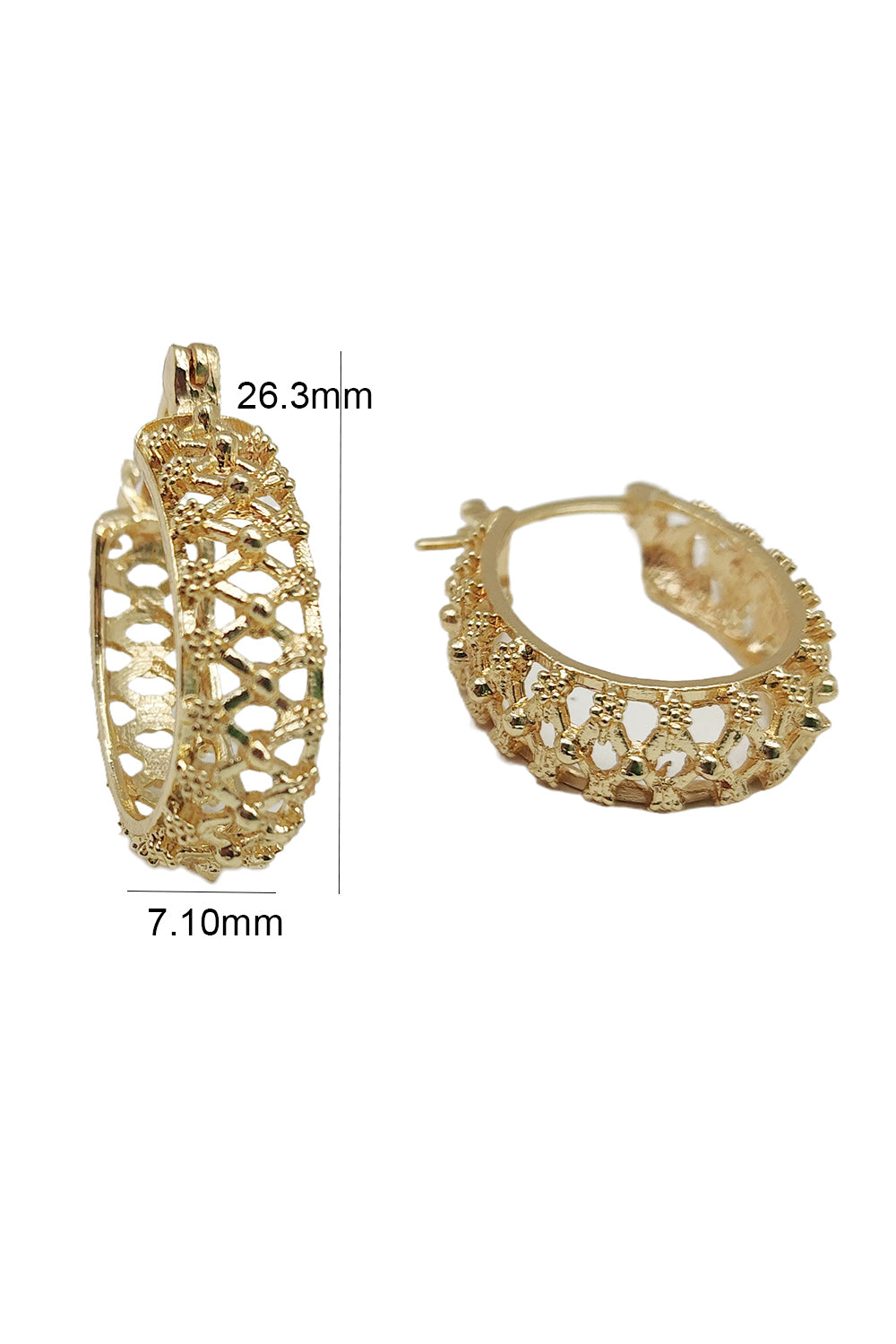 Gold Textured Mini Hoop Earrings