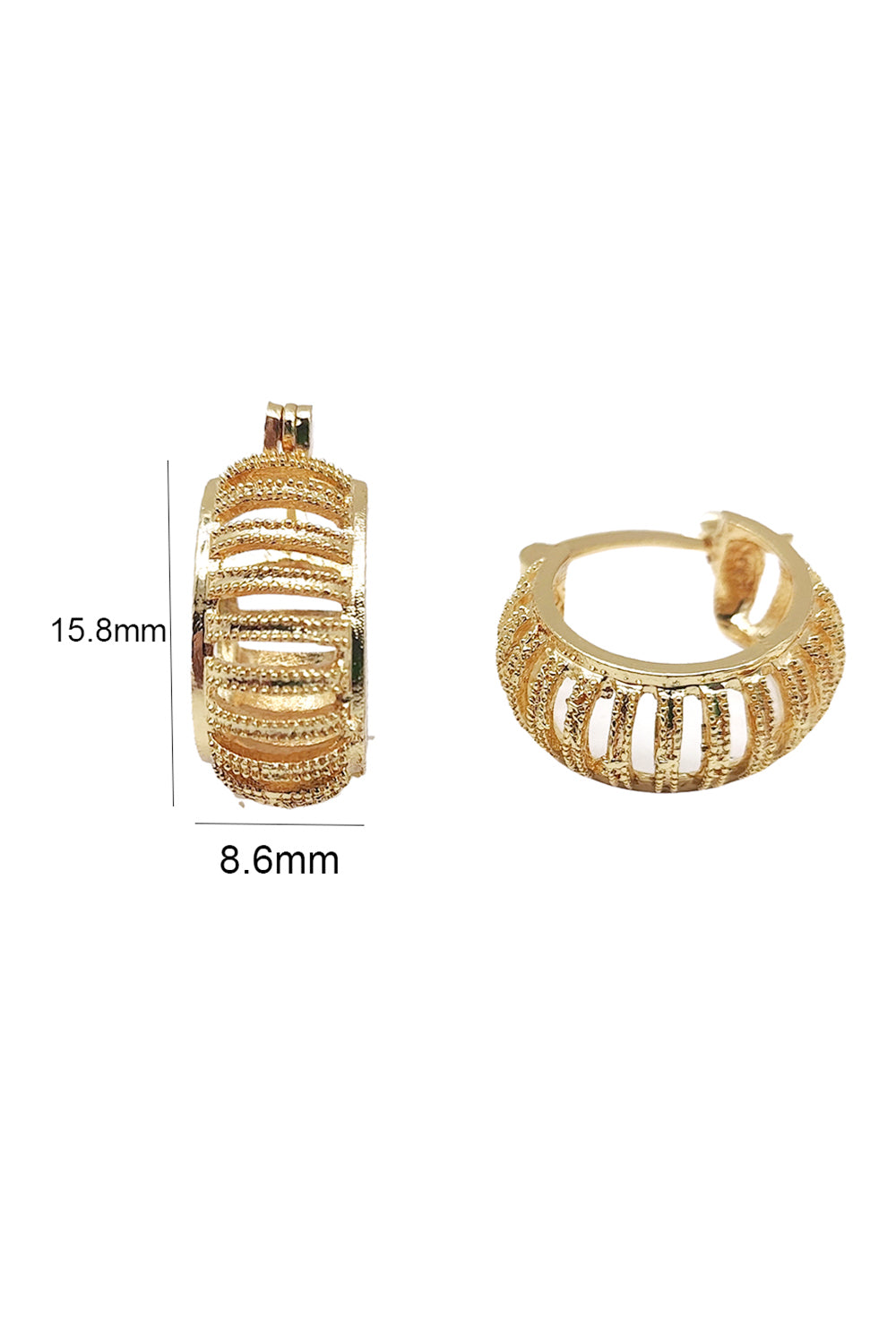 Gold Mini Hoop Textured Earrings