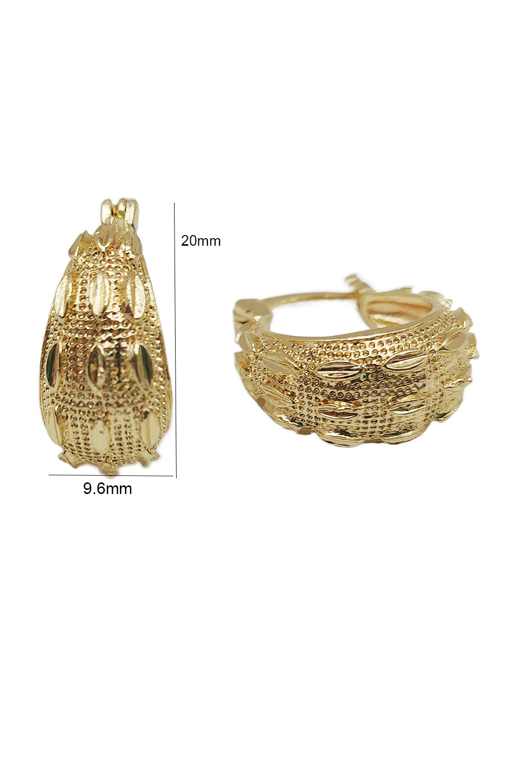 Gold Textured Mini Hoop Earrings