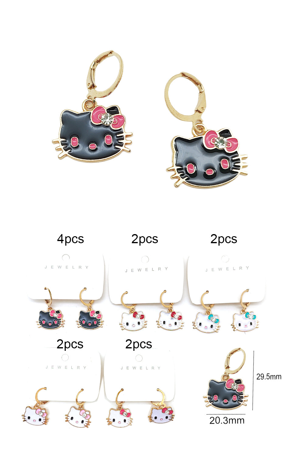 Cat Design Dangle Earrings