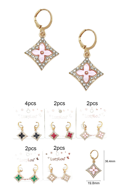 Clover Design Dangle Earrings