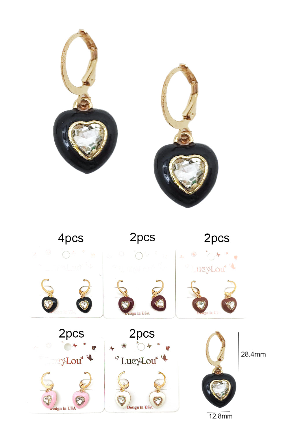 Heart Design Dangle Earrings
