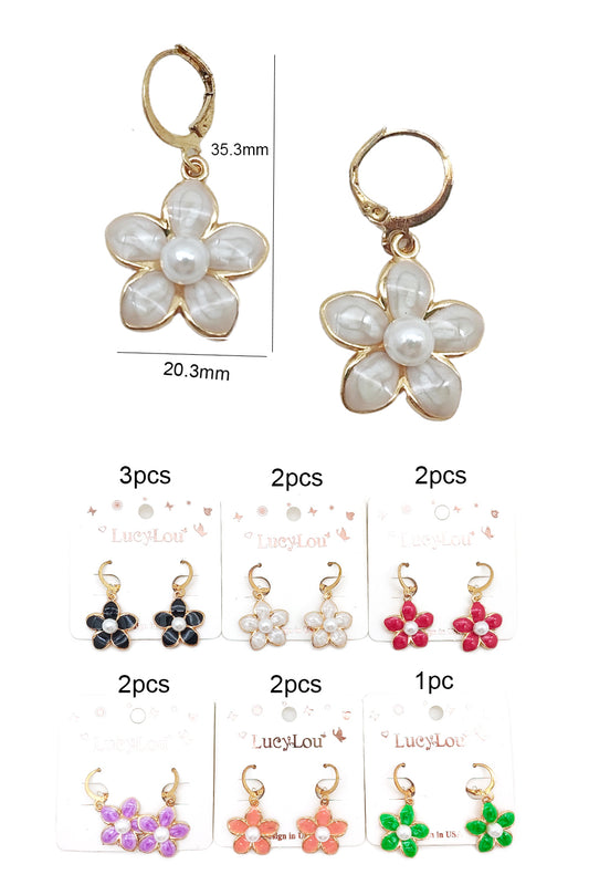 Flower Design Dangle Earrings