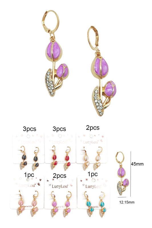 Tulip Design Dangle Earrings