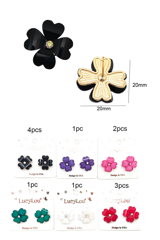 Flower Design Stud Earrings