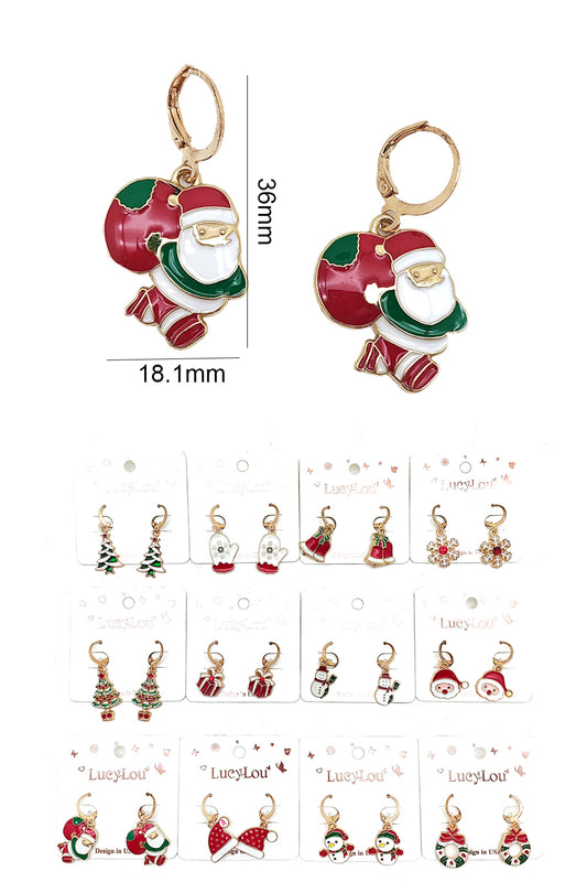 X-mas Assorted Designs Dangle Earrings