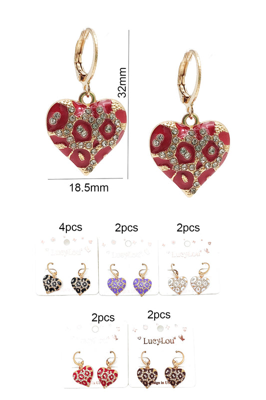 Heart Design Dangle Earrings