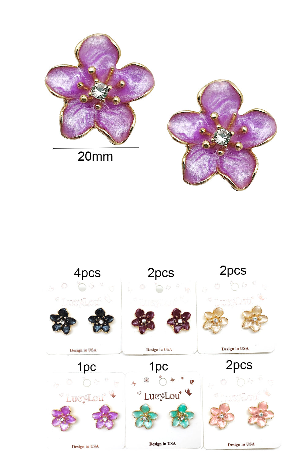 Flower Design Stud Earrings