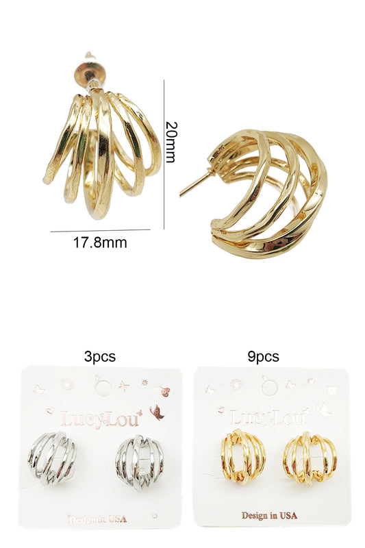5-Row Mini Hoop Earrings