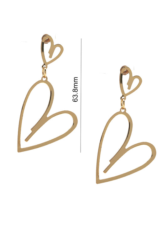 Heart Design Dangle Earrings