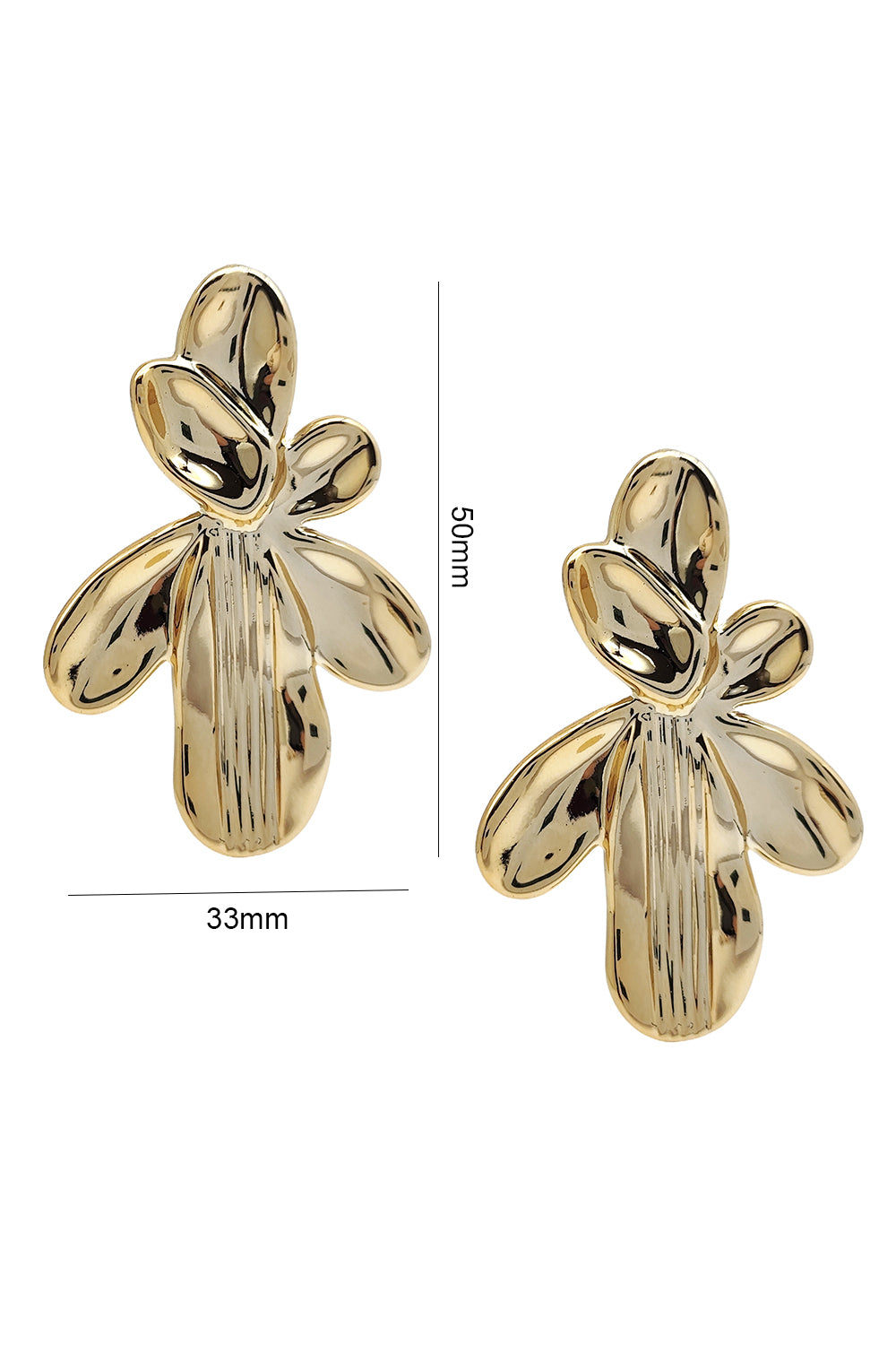 Gold Flower Design Statement Earrings