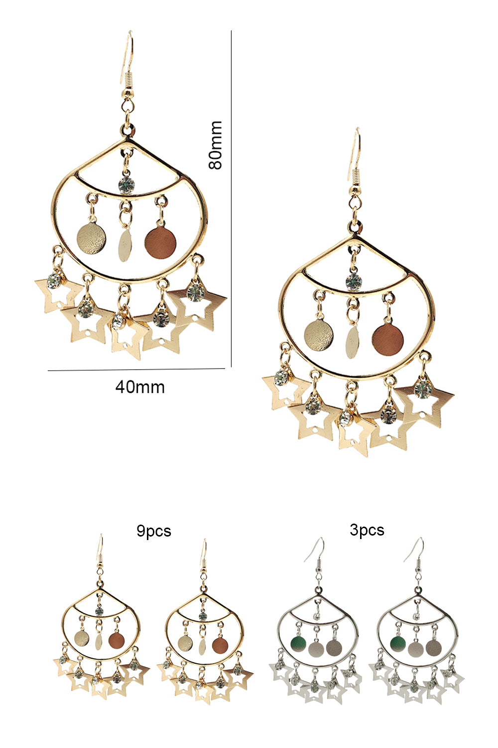 Chandelier Metal Drop Earrings