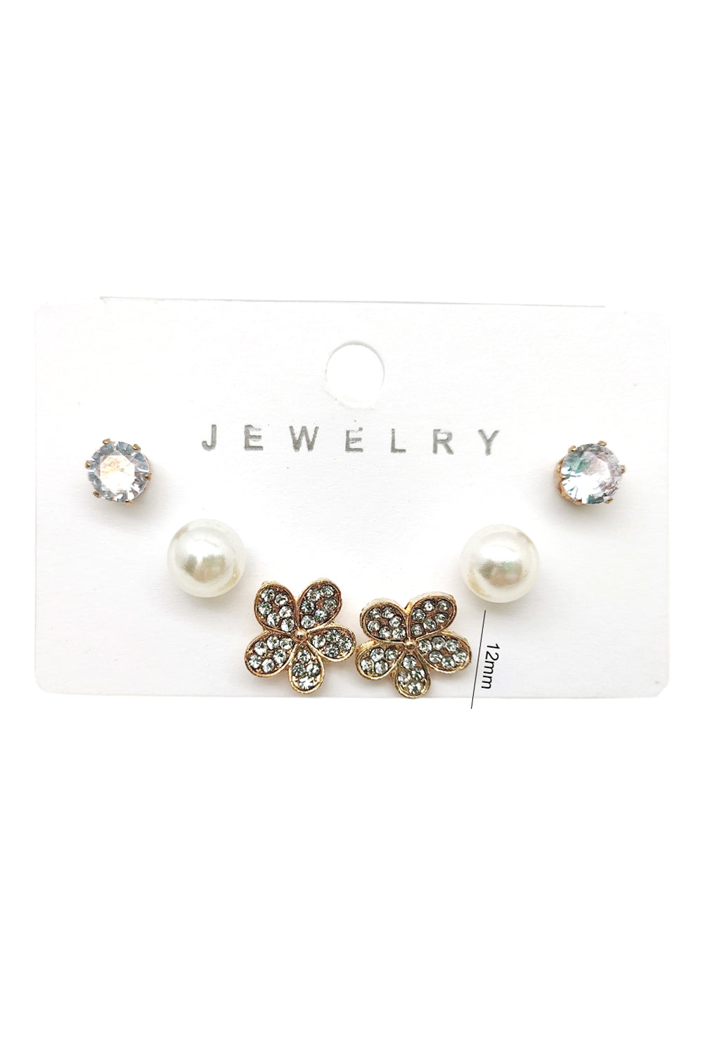 3-pairs Minimalist Stud Earrings