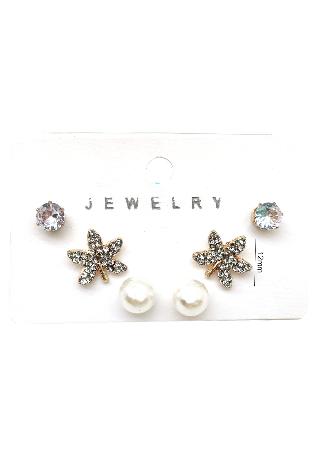 3-pairs Minimalist Stud Earrings