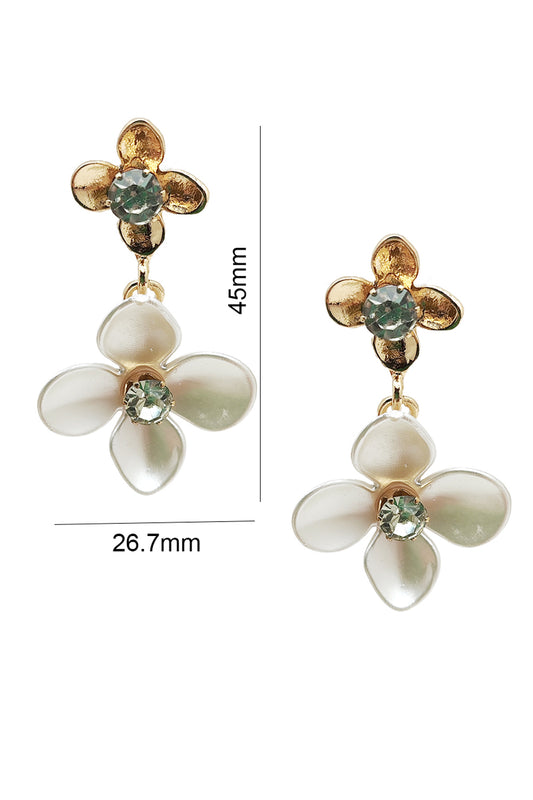 Flower Dangle Statement Earrings