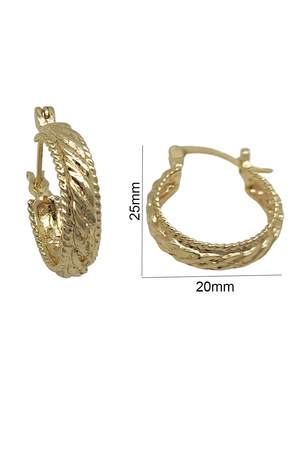 Gold Textured Hoop Earrings