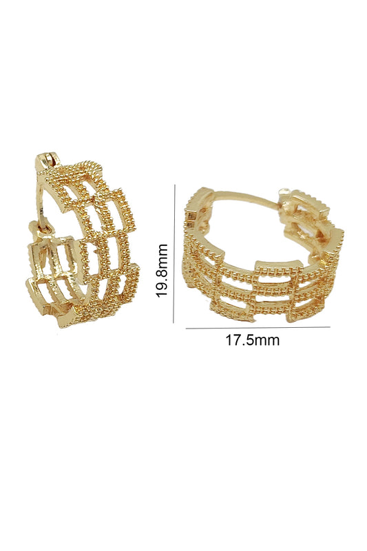 Gold Textured Hoop Earrings