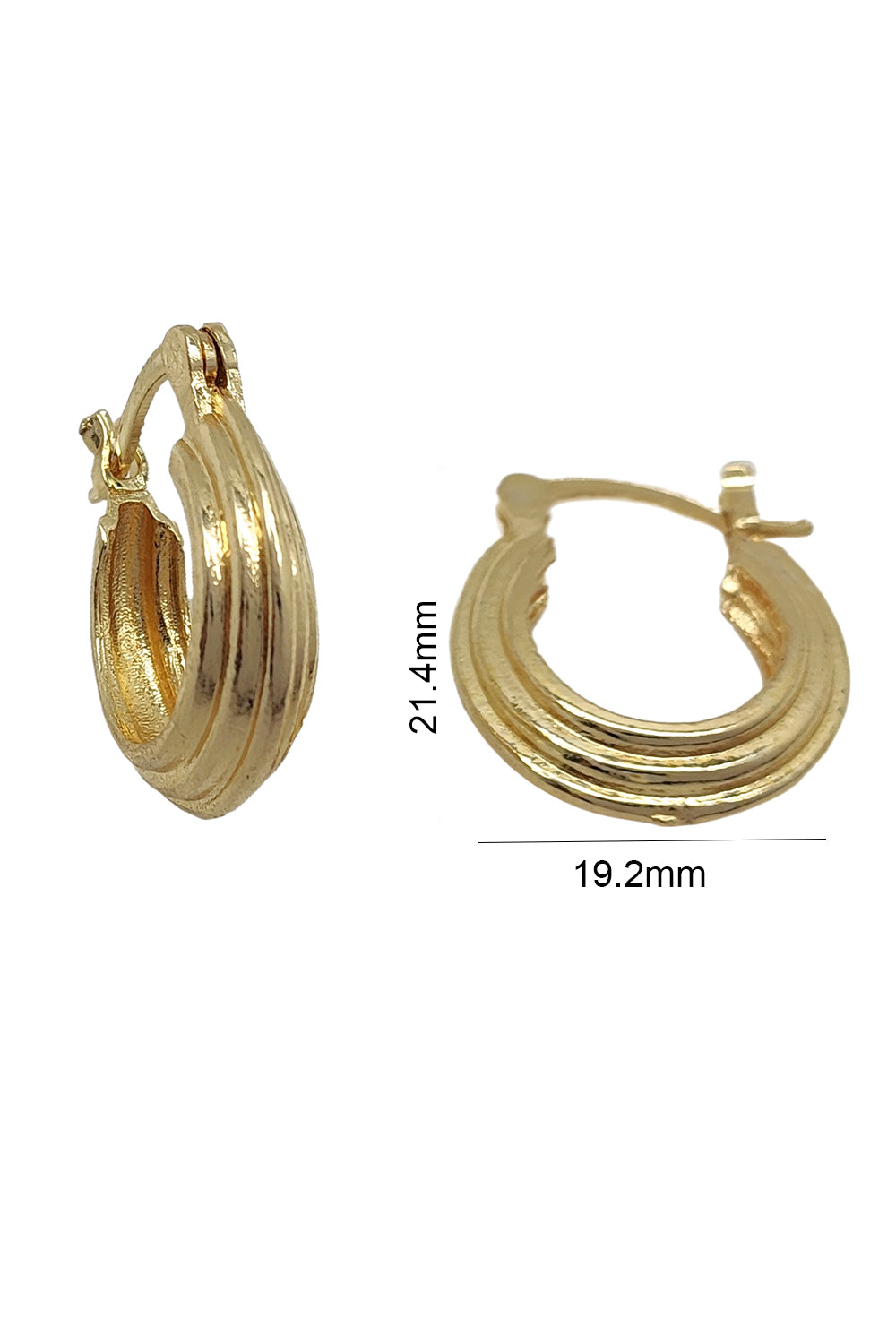 Gold Textured Hoop Earrings