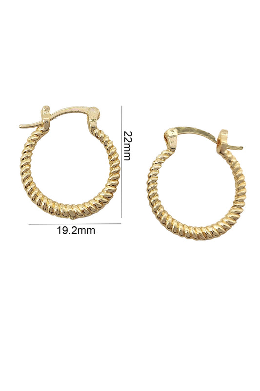 Gold Plated Twisted Mini Hoop Earrings