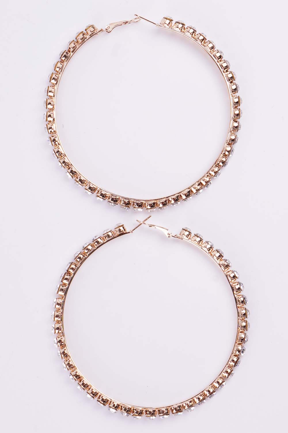 Gold Rhinestone Hoop Earring