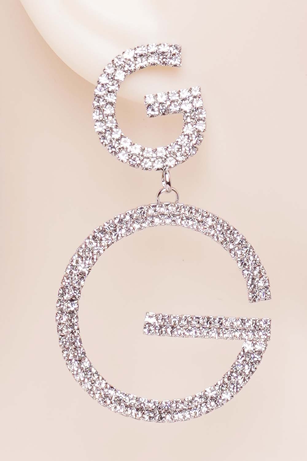 Silver Rhinestone Dangle Earrings