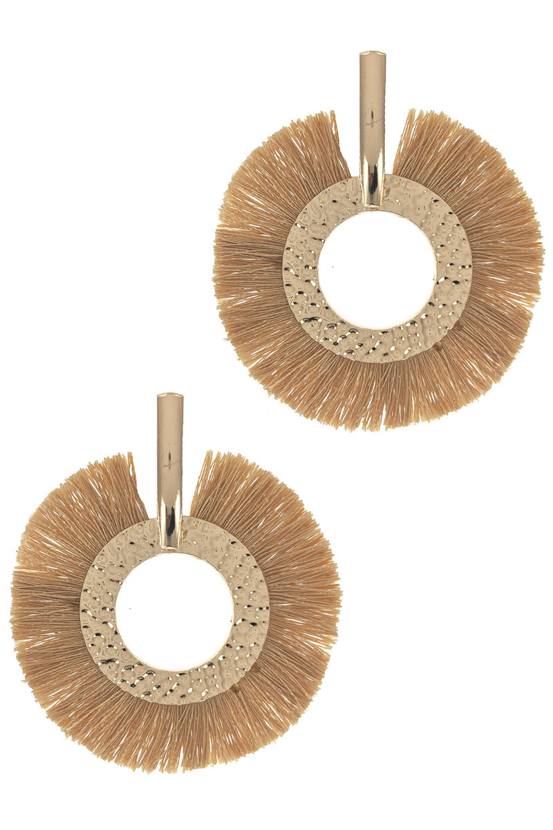 Natural Tassel Hoop Earring