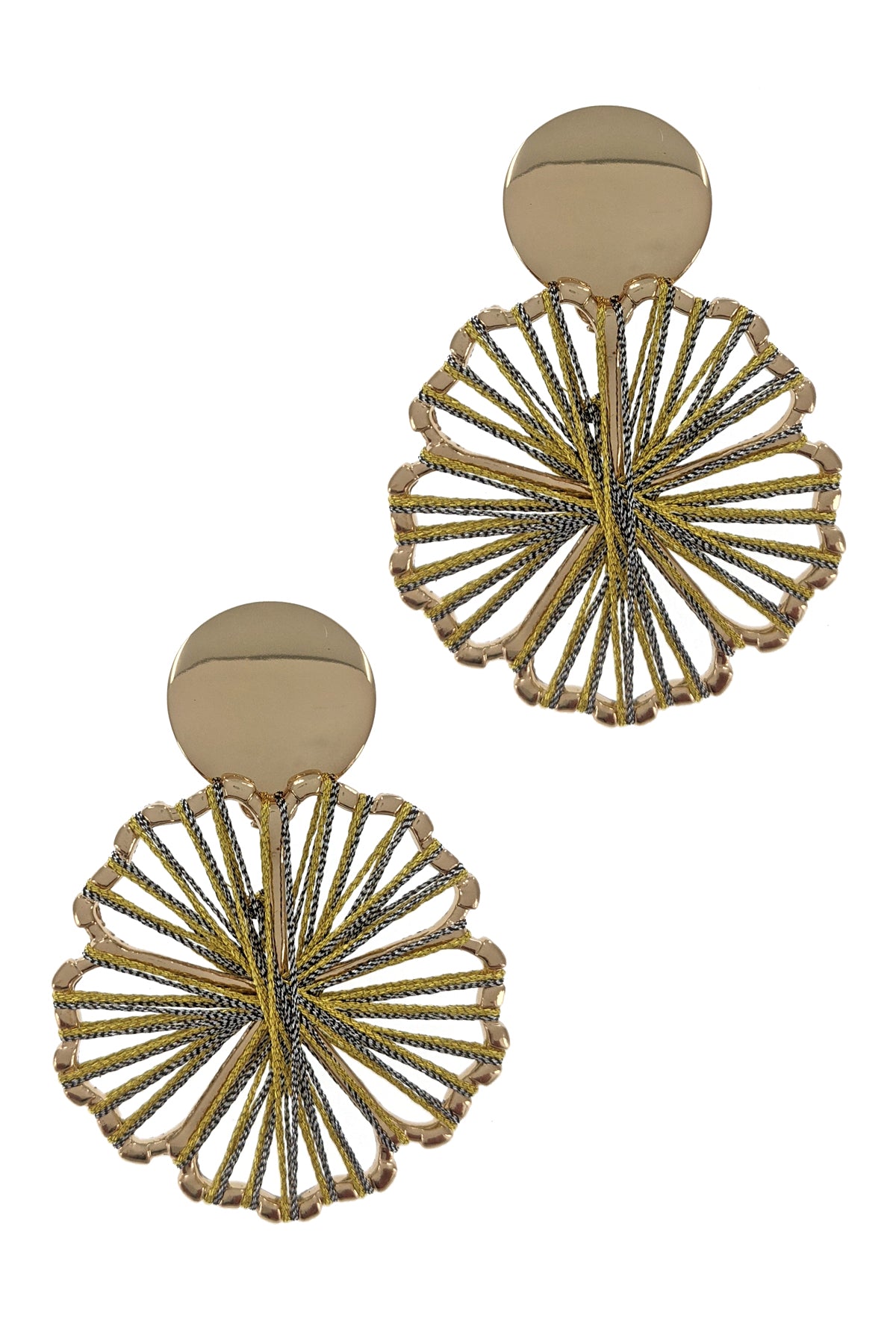 Gold Satin Silky Threaded Fashion Earrings