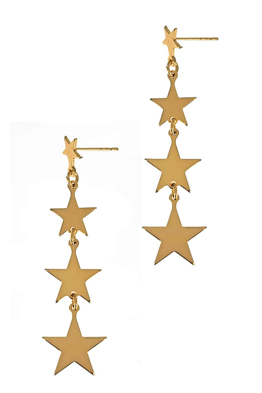 Gold Dangle Star Earring