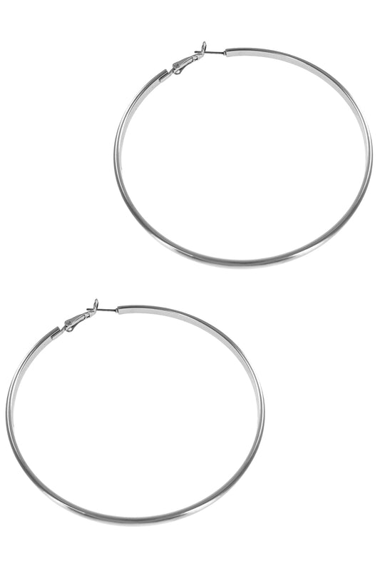 Silver 70mm Hoop Earring