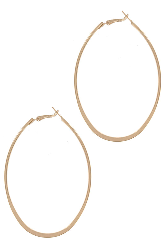 Gold Oval Hoop Earring