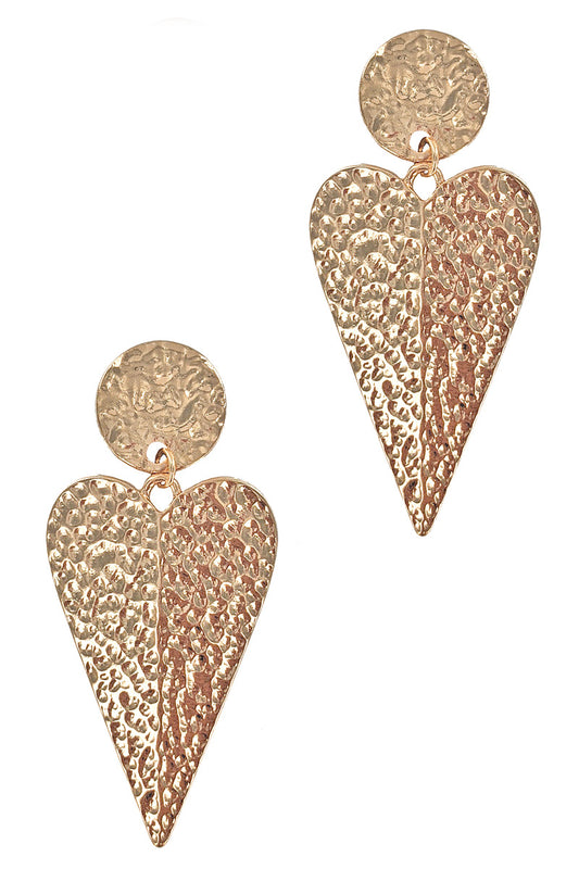 Gold Heart Dangle Earring