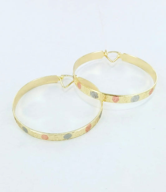 Gold Dipped Religious Hoop Earring