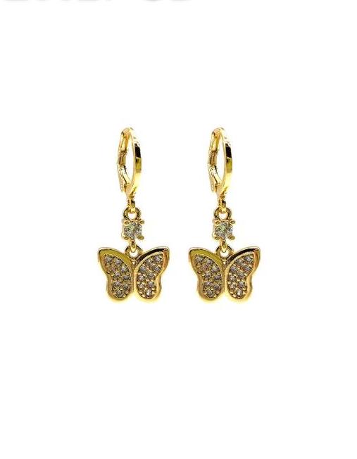 Gold Dipped Butterfly Dangle Earring