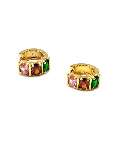 Multi-color Gold Dipped Mini Hoop Earring