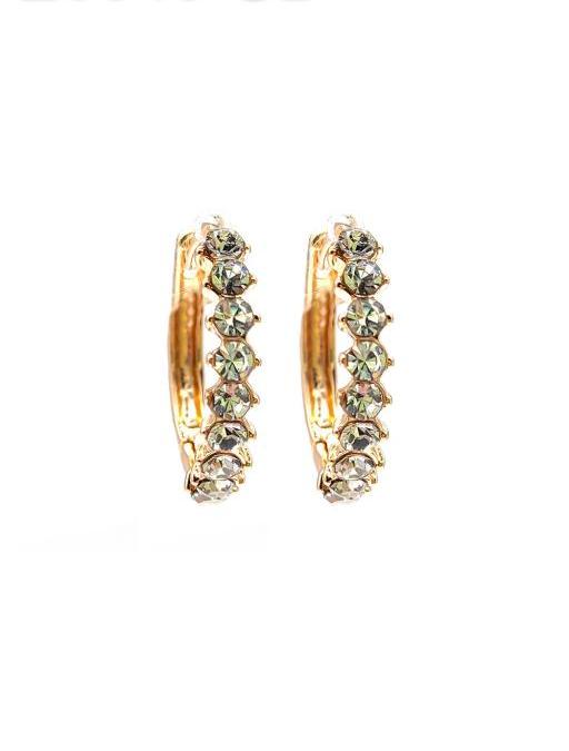 Rhinestone Mini Hoop Earring Gold Dipped