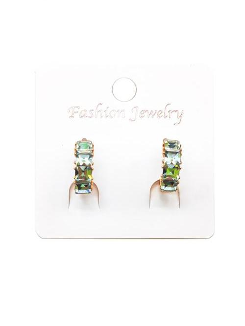 Rhinestone Small Hoop Gold Dipped Earring