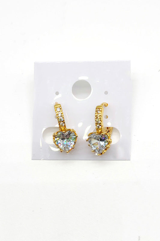 Rhinestone Mini Hoop Earring Gold Dipped