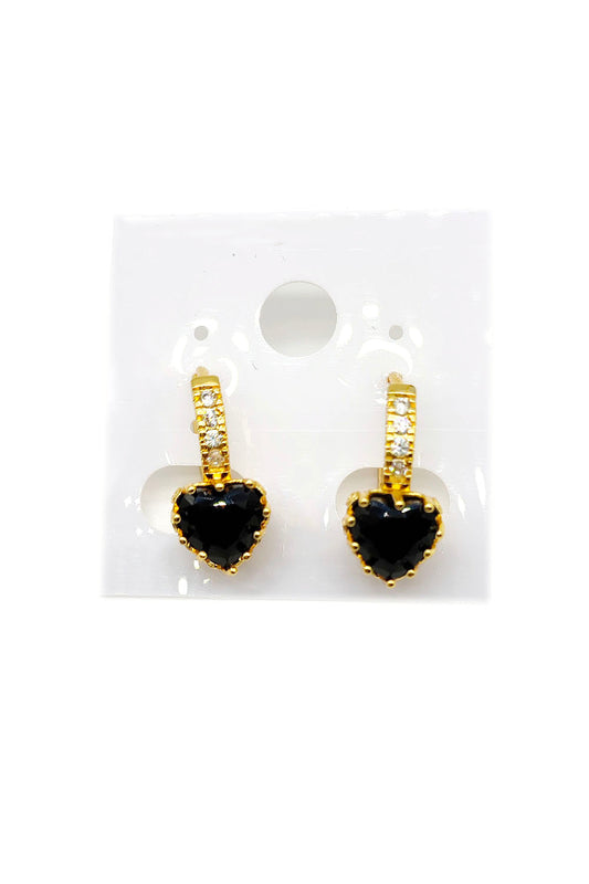 Rhinestone Mini Hoop Earring Gold Dipped