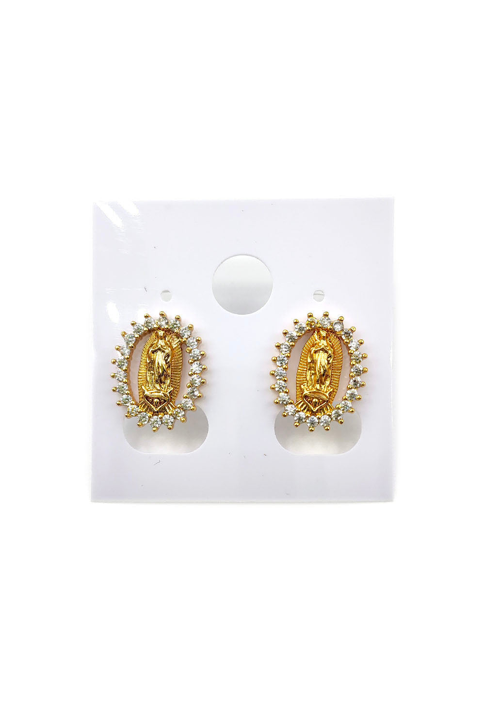 Gold Dipped Virgen De Guadalupe Stud Earring