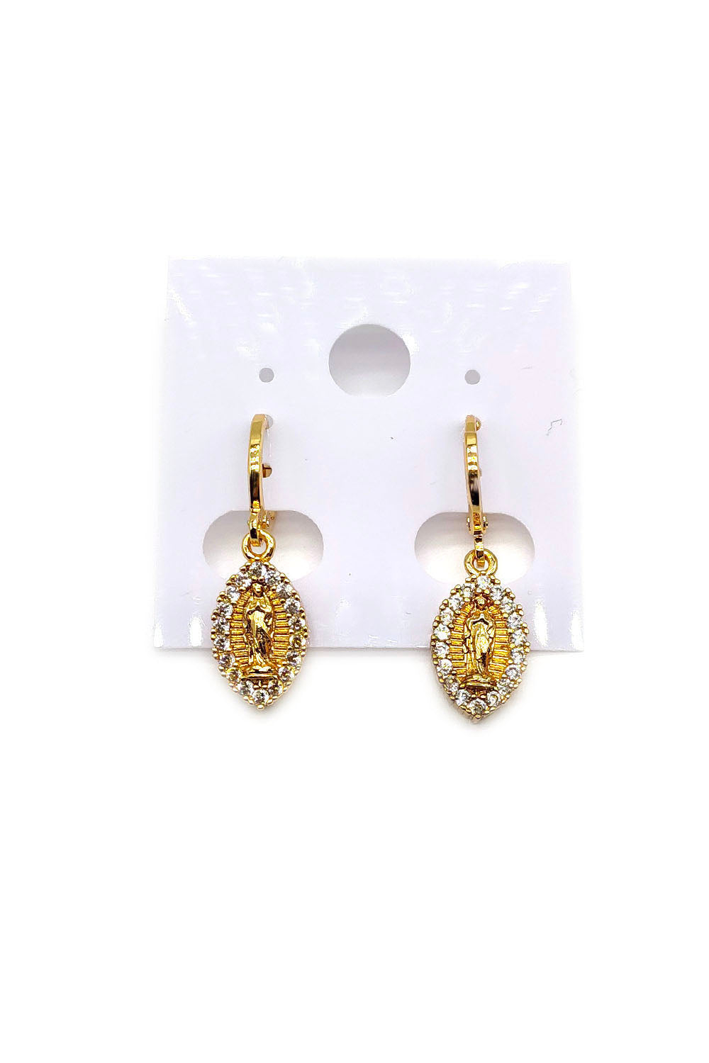 Gold Dipped Virgen De Guadalupe Earring