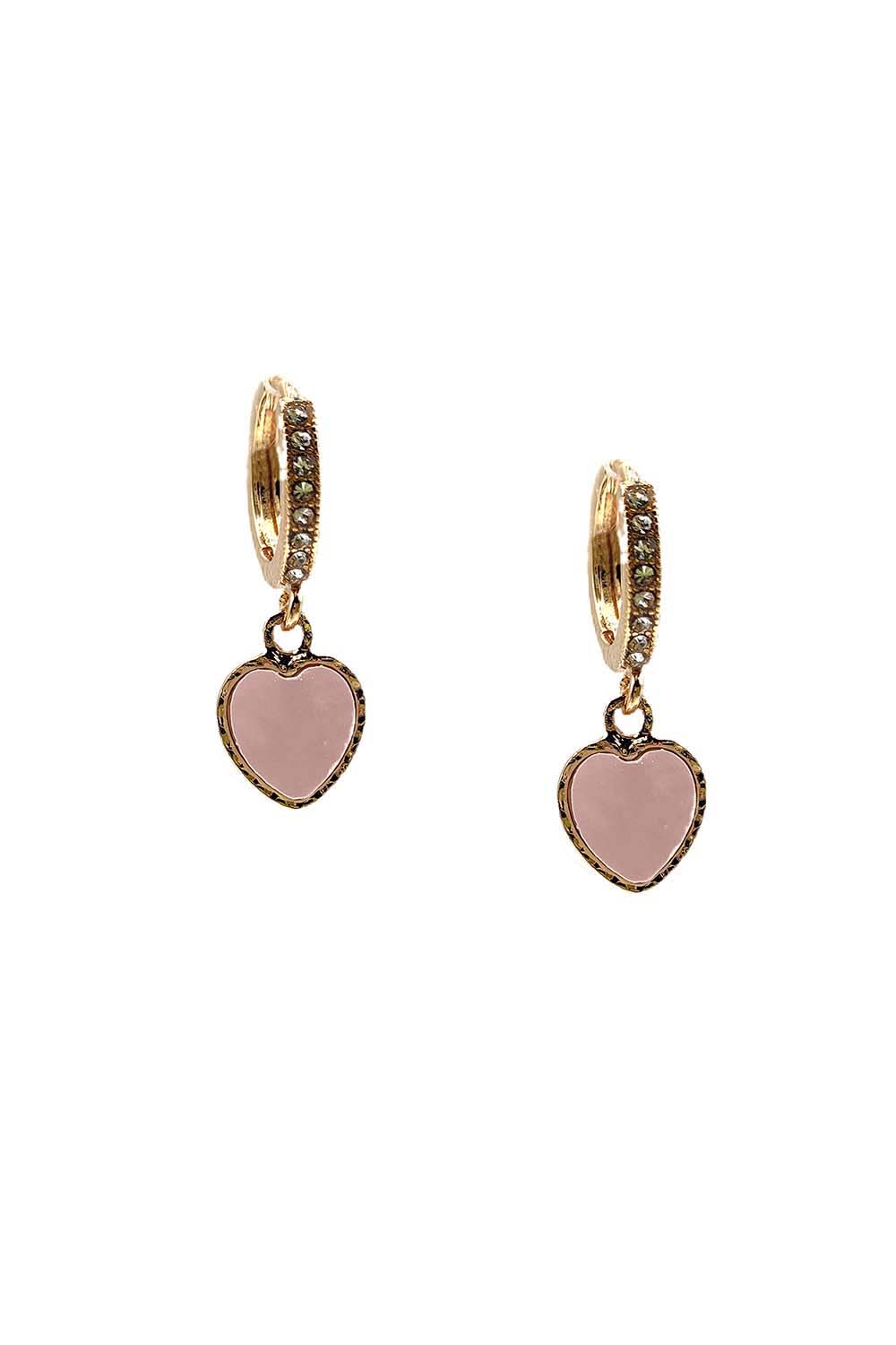 Pink Gold Dipped Heart Dangle Earring