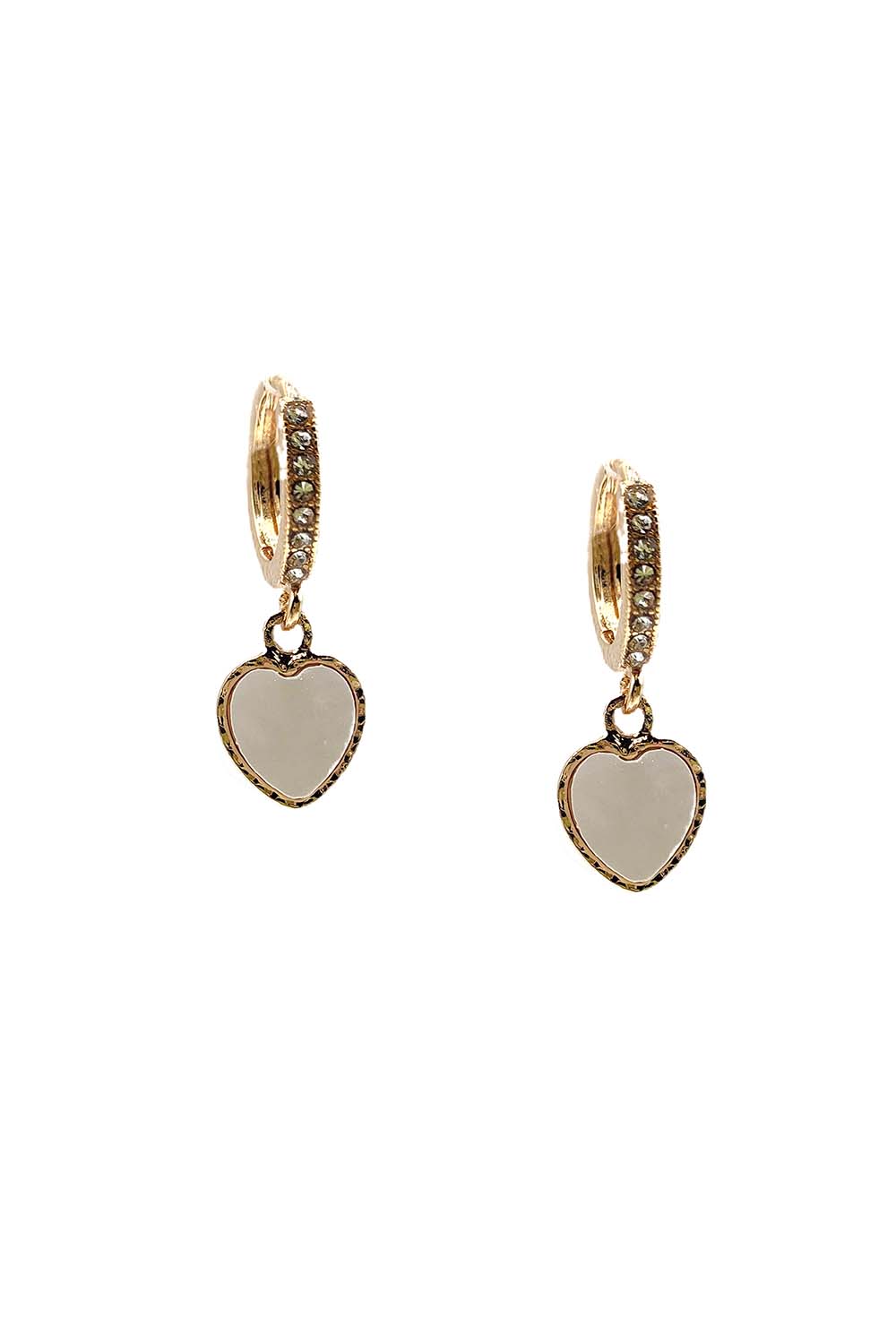 White Gold Dipped Heart Dangle Earring