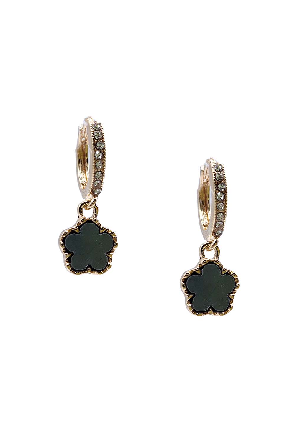 Black Gold Dipped Clover Dangle Earring