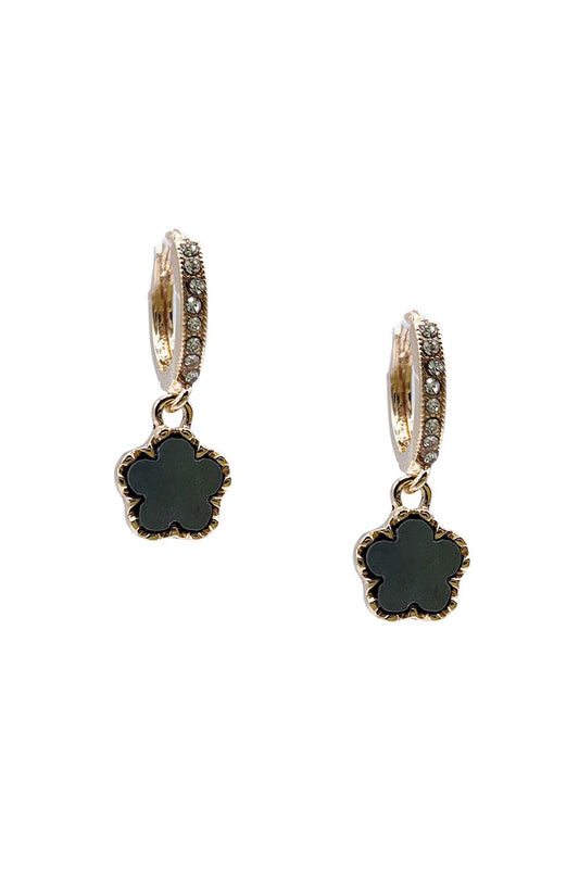 Black Gold Dipped Clover Dangle Earring