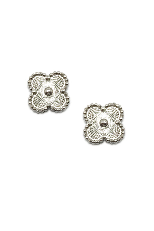 Silver Clover Stud Earrings