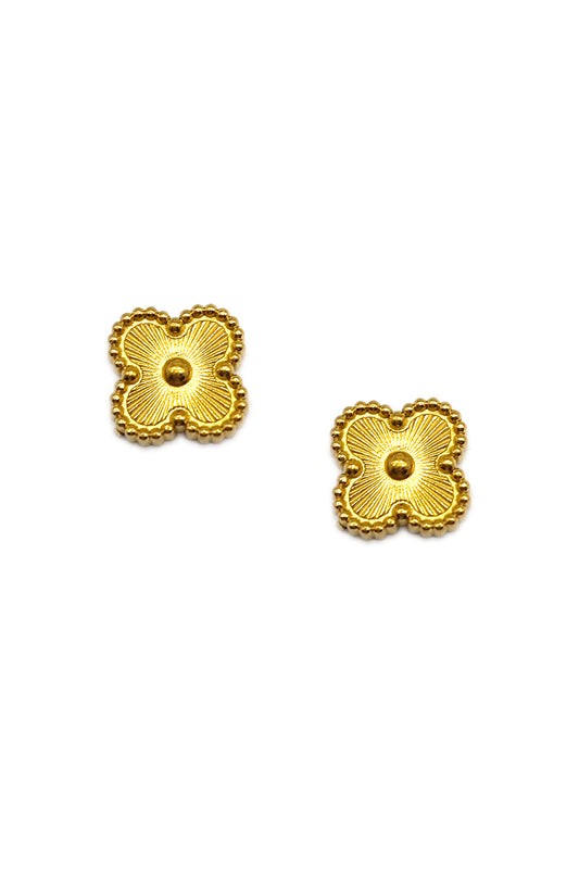 Gold Dipped Clover Stud Earrings